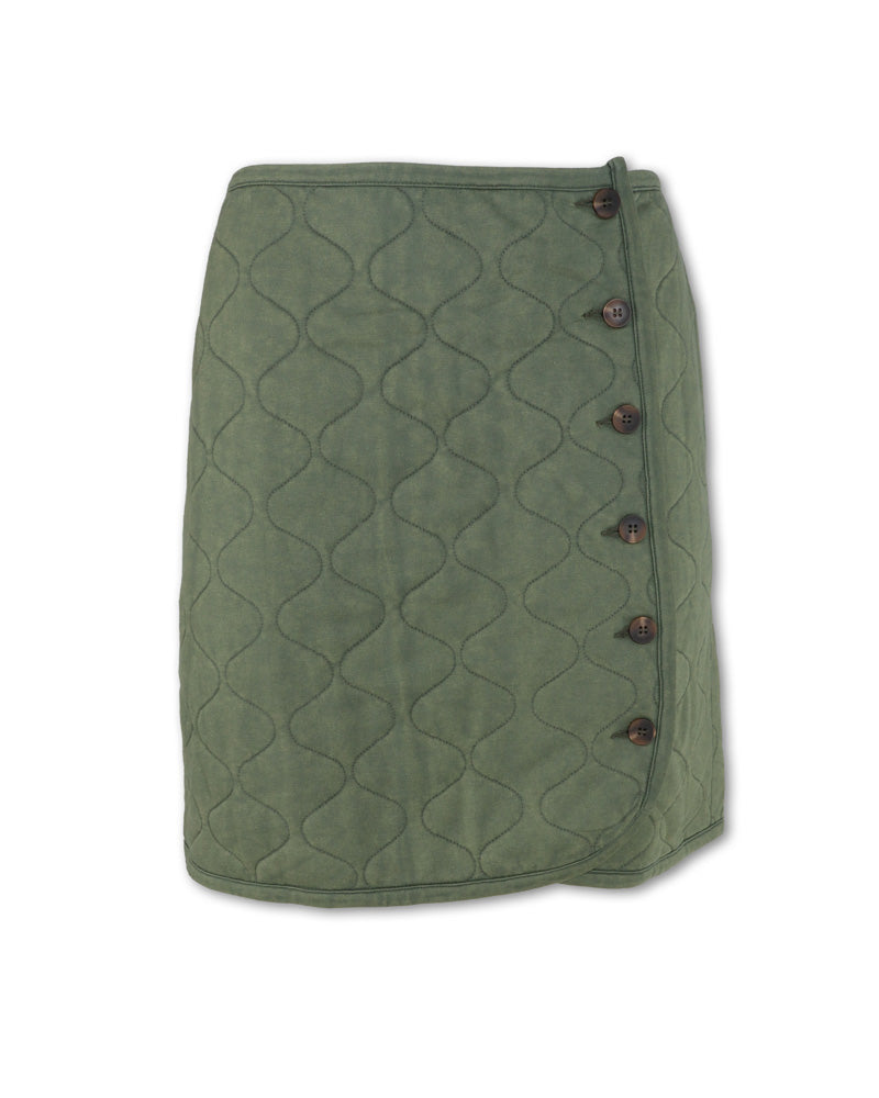 W's Quilted Button Skirt