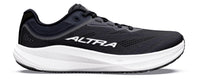 Running shoe with black mesh upper, white cushioned midsole, and black rubber outsole, lateral view