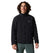 Men's quilted insulated jacket in black with full zip and stand collar, front view