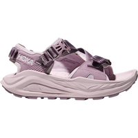 Light purple hiking sandals with adjustable straps and chunky athletic sole, side view