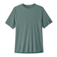 Sage green short-sleeve crew neck t-shirt displayed flat on white background