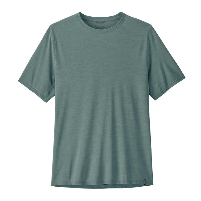 Sage green short-sleeve crew neck t-shirt displayed flat on white background