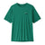 Heathered green short-sleeve technical t-shirt with small logo on chest, front view