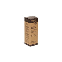 Rectangular cardboard box of shoe cleaner with brown top and tan body, product information text visible