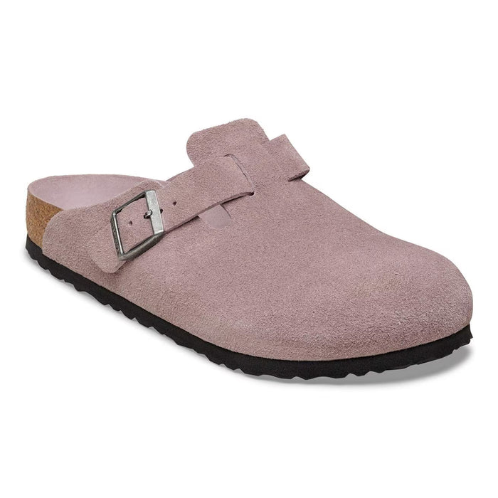 Birkenstock Boston Suede Soft Footbed Narrow Faded Purple Tonal FB / Narrow