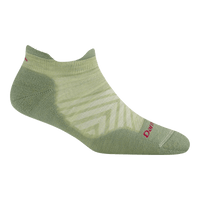 Light green low-cut athletic tab sock with cushioned sole and reinforced heel and toe