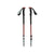 Pair of collapsible trekking poles with foam grips, wrist straps, and carbide tips, front view