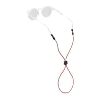 Eyewear retainer strap with multicolor rope cord and adjustable slide bead