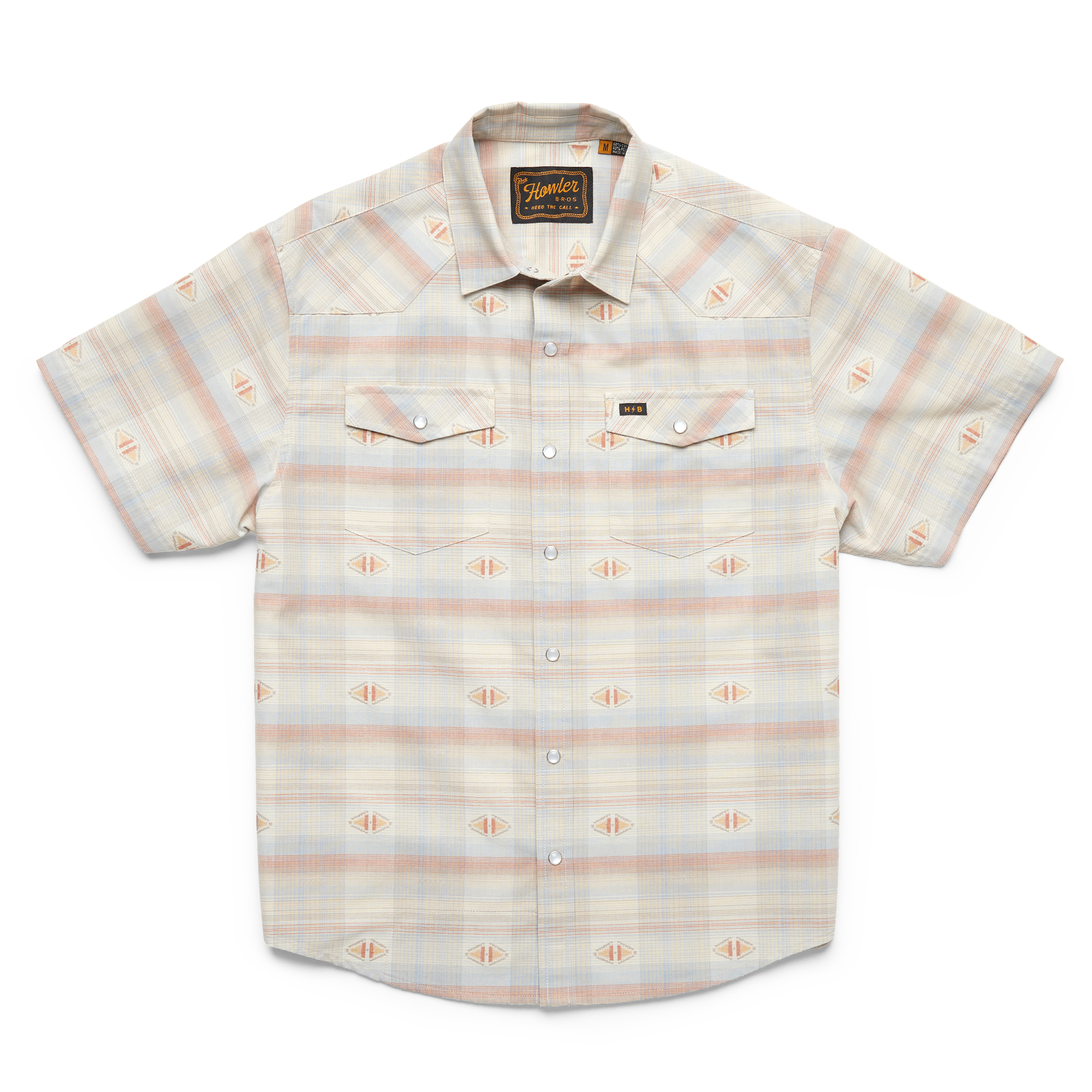 Howler Brothers Ms H Bar B Snapshirt Vintage Grid Floral: Medium White