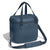 Insulated soft cooler bag with dual handles and shoulder strap, angled view