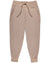 Light tan jogger pants with drawstring waist and elastic cuffs, front view