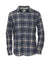 Men's long-sleeve plaid flannel shirt with button front, chest pocket, and spread collar