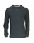 Men's long-sleeve heathered fleece crew neck pullover, front view, flat lay