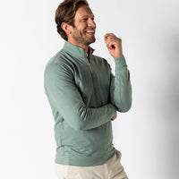 Duck Head Ms LS Dunmore 1/4 Zip Pullover Shadow Green Heather