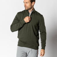 Duck Head Ms LS Dunmore 1/4 Zip Pullover Deep Olive