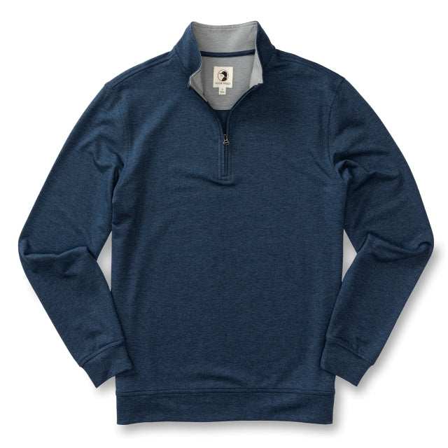 Duck Head Ms LS Dunmore 1/4 Zip Pullover Royal Navy Heather