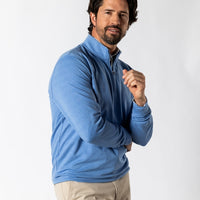 Duck Head Ms LS Dunmore 1/4 Zip Pullover Lake Blue Heather