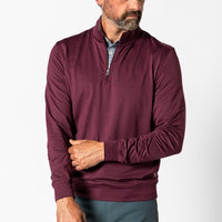 Duck Head Ms LS Dunmore 1/4 Zip Pullover Fig Heather