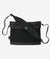 Black crossbody bag with adjustable shoulder strap and front zippered pocket