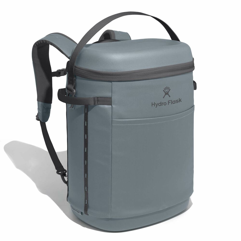 Insulated soft cooler backpack with top zip opening and adjustable shoulder straps