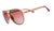 Pink aviator-style sunglasses with gradient lenses shown in side profile view