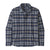 Men's long-sleeve plaid flannel shirt with button front and chest pocket, flat lay view