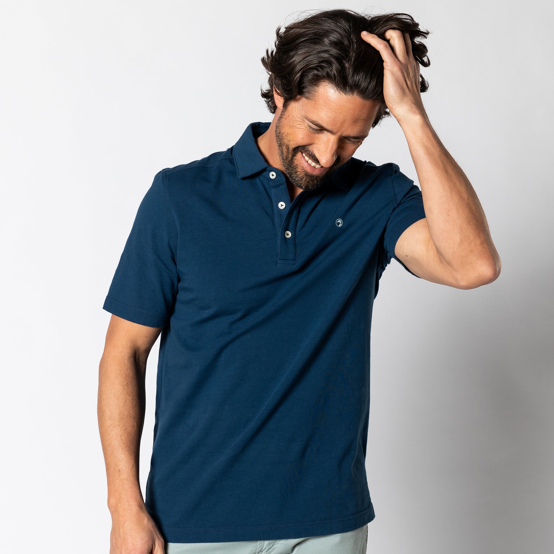 Duck Head Ms SS Hanover Pima Cotton Pique Polo Solid allard Blue / M