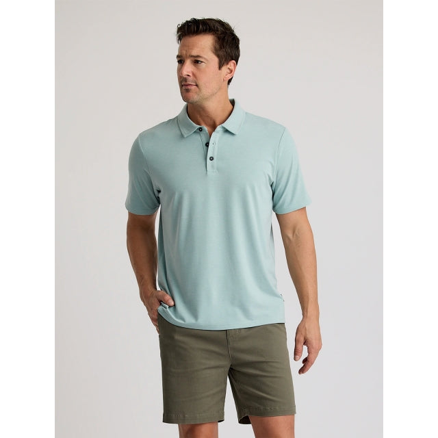 FreeFly Ms Bamboo Flex Polo II Heather Ocean Mist