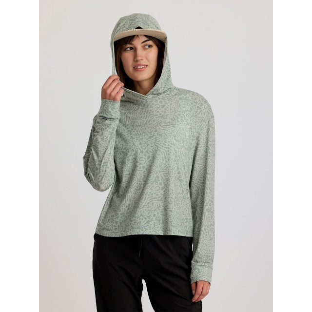 FreeFly Ws Elevate Lightweight Hoodie Drifter Print - Desert Sage