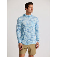 FreeFly Ms Bamboo Lightweight Hoodie Seasmoke Camo/Surf Blue