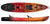 Tandem kayak with gradient colorway showing top deck view and side profile