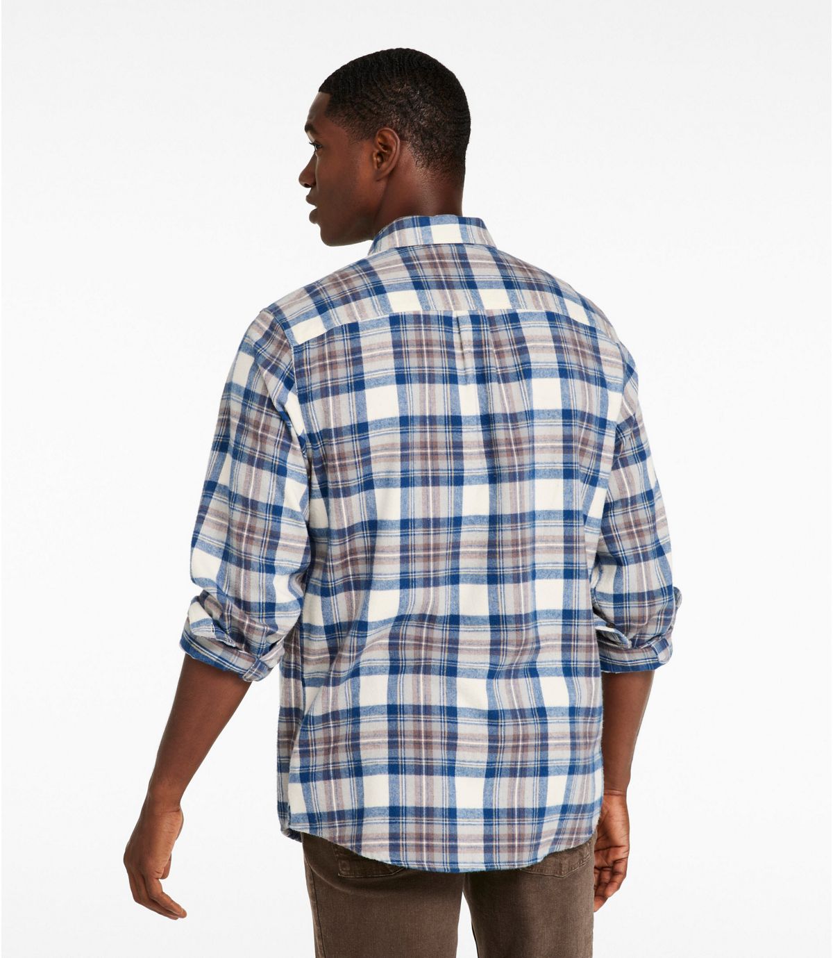 L.L. Bean Ms Long Sleeve Scotch Plaid Flannel Shirt - Regular