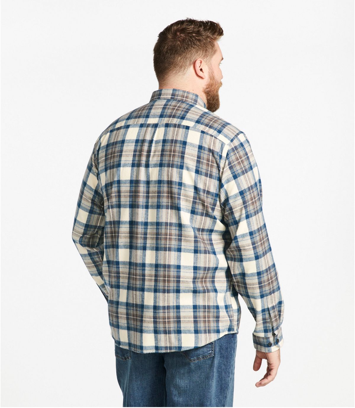 L.L. Bean Ms Long Sleeve Scotch Plaid Flannel Shirt - Regular