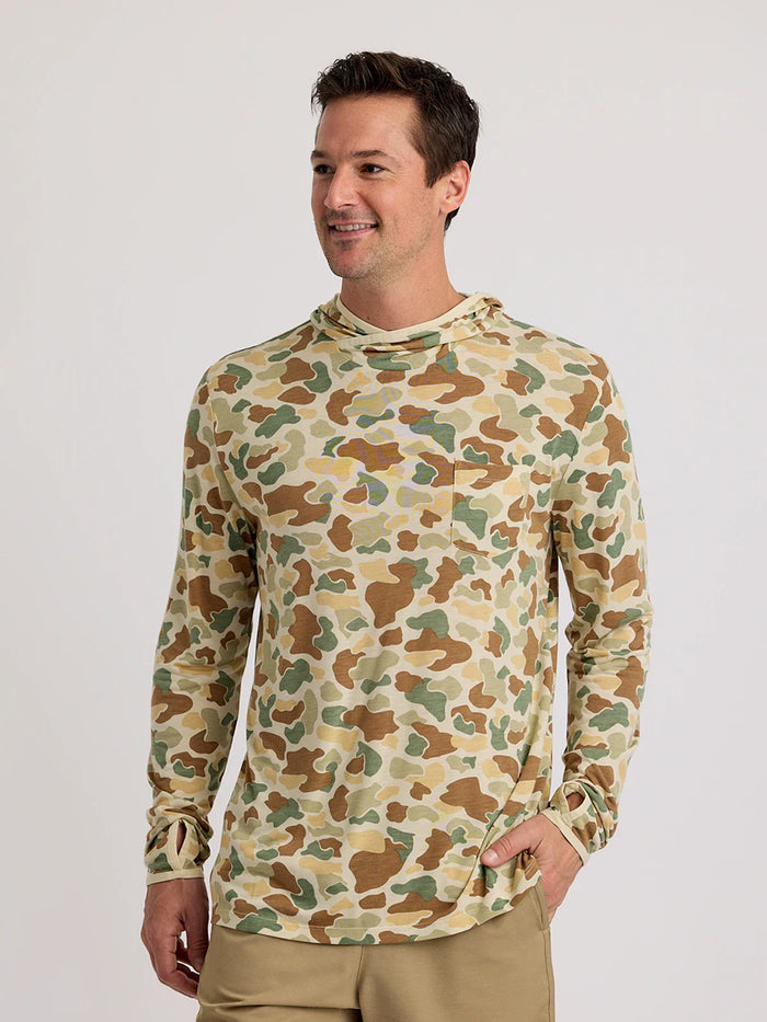FreeFly Ms Bamboo Lightweight Hoodie Vintage Camo