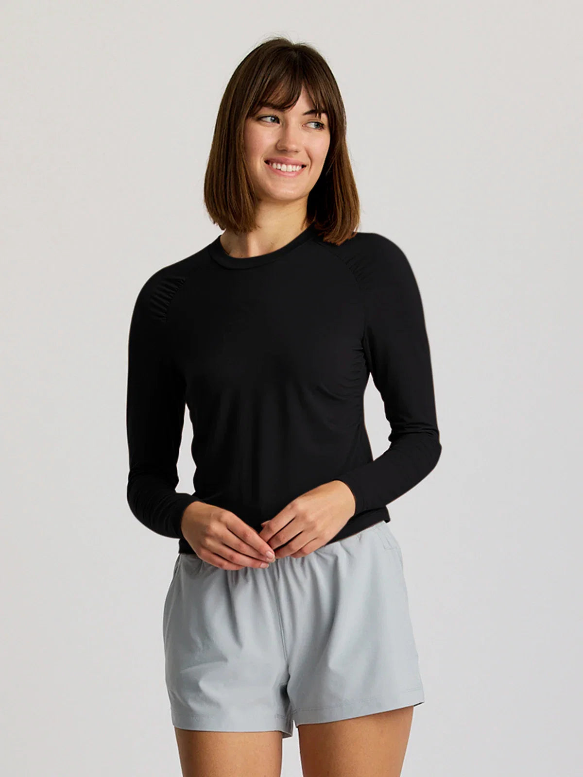FreeFly Ws Elevate Lightweight Fitted Long Sleeve Black