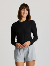 FreeFly Ws Elevate Lightweight Fitted Long Sleeve Black