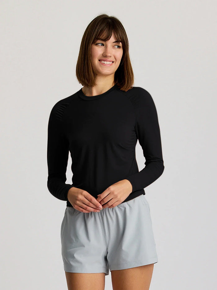 FreeFly Ws Elevate Lightweight Fitted Long Sleeve Black