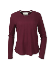 Purnell Ws Waffle Knit Crew Cranberry