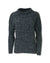 Women's heathered chenille pullover sweater with mock neck and long sleeves, front view