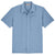 Light blue short sleeve button-up shirt with chest pocket and grid pattern