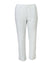 Light grey heathered fleece ankle crop pants with elastic waistband, front view