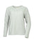 Women's long-sleeve crew neck fleece pullover sweatshirt, front view, relaxed fit