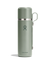 Sage green insulated thermos with cup lid and handle attachment, studio shot on white background