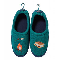 L.L. Bean Ks Sweater Fleece Slipper Motif Kids TEAL BLUE SMORES