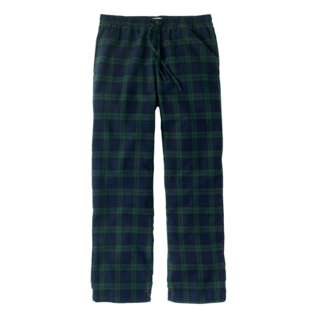 L.L. Bean Ms Scotch Plaid Flannel Sleep Pant 32 Mens BLACK WATCH TARTAN