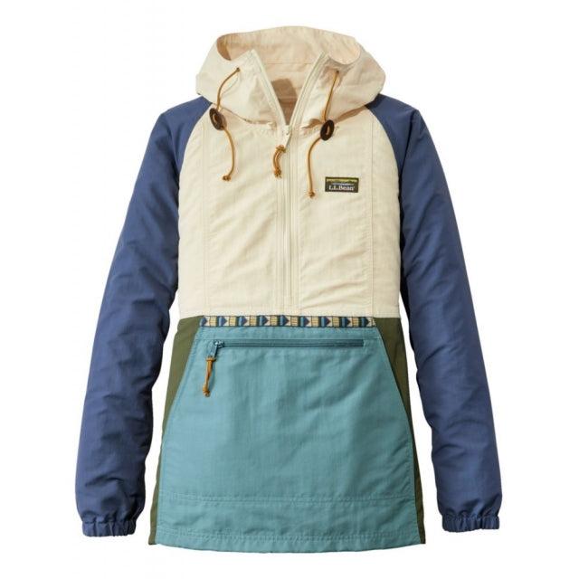 L.L. Bean Ws Mountain Classic Anorak Multi Color - Regular Natural/Mineral Blue