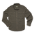Long-sleeve button-up work shirt with dual chest pockets and spread collar, front view