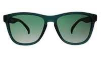 Dark green sunglasses with gradient tinted lenses shown from front view