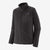 Black textured fleece full-zip jacket with stand collar and chest zip pocket, front angle view