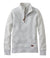 Light gray quilted sweatshirt with quarter zip and diamond pattern texture, front view